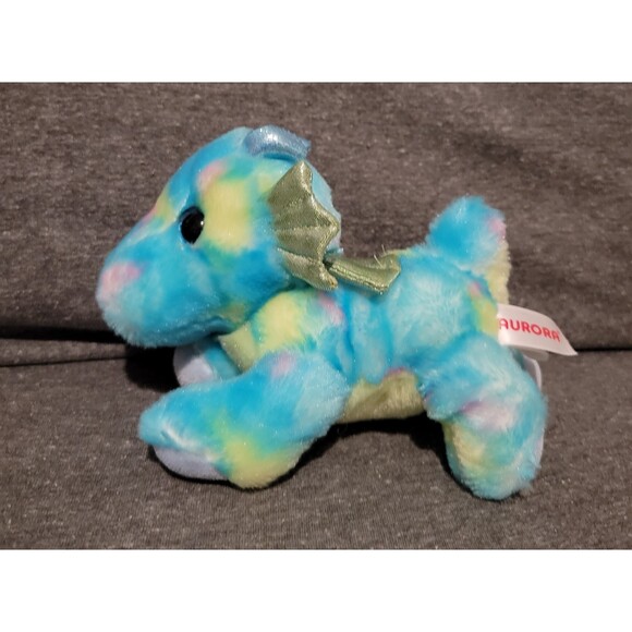 Aurora Bright Fancies 7" Sprinkles Dragon Blue Plush Stuffed Animal - Picture 4 of 5
